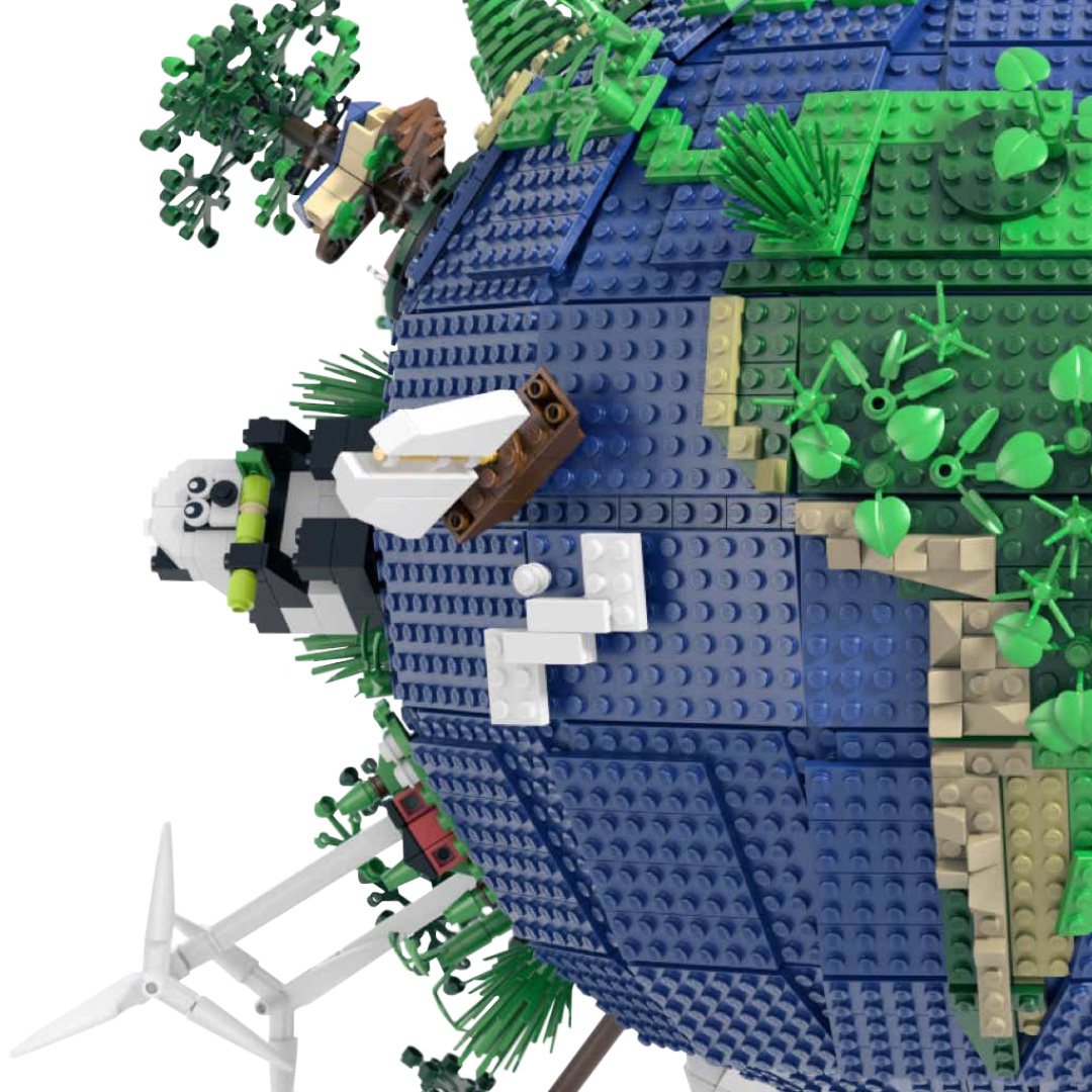 Lego brick globe