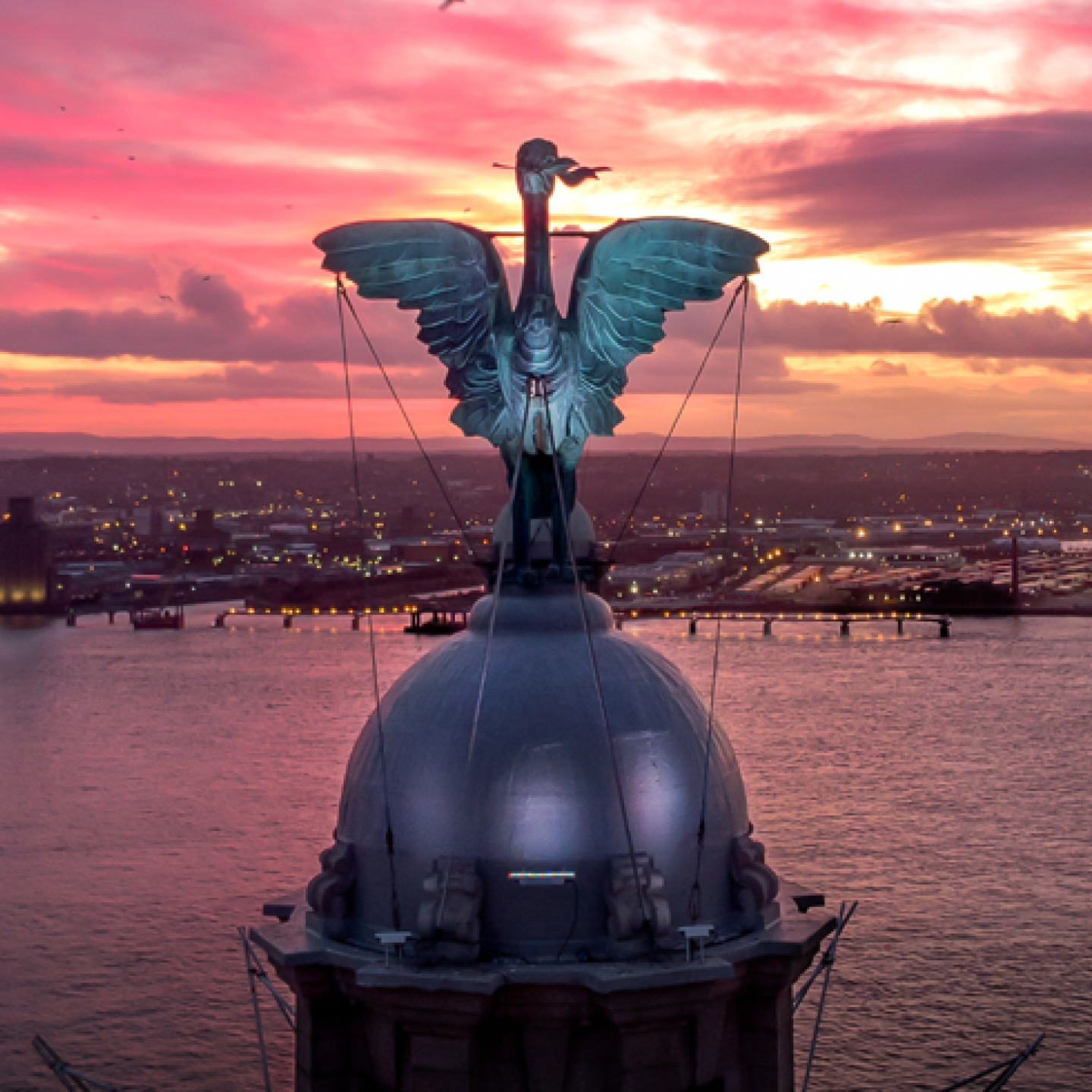 liverpool symbol monument sunset 